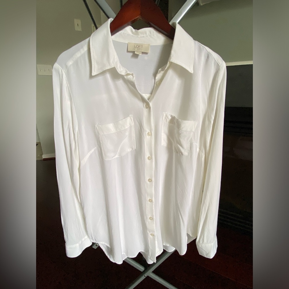 NWOT LOFT white button-down
